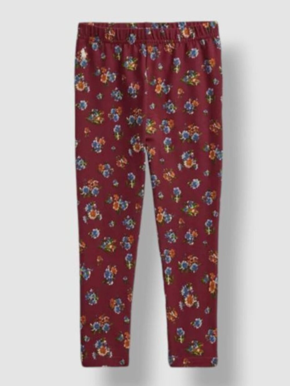 Polo Ralph Lauren Girls Burgundy Floral Stretch Jersey Leggings Size 6